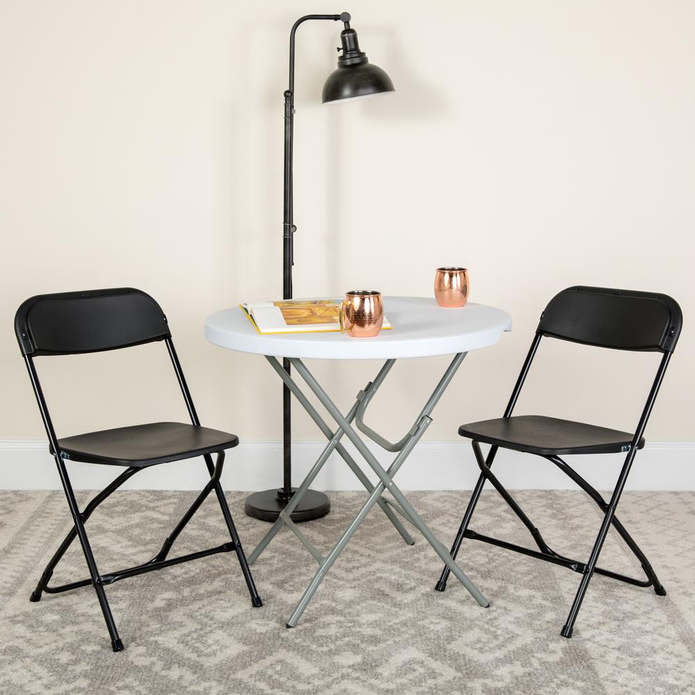 Folding Chair -  - Black Plastic - 650LB Weight Capacity. Picture 12
