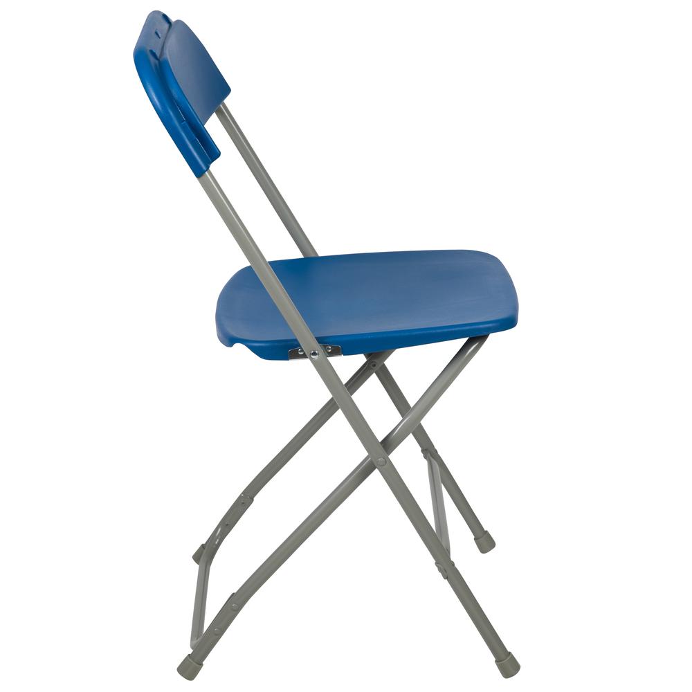 Folding Chair -  - Blue Plastic - 650LB Weight Capacity. Picture 4