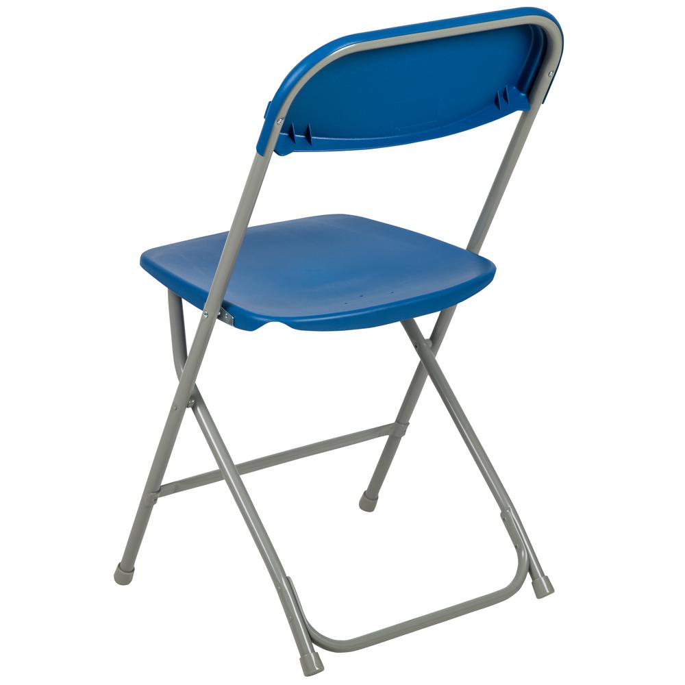 Folding Chair -  - Blue Plastic - 650LB Weight Capacity. Picture 5