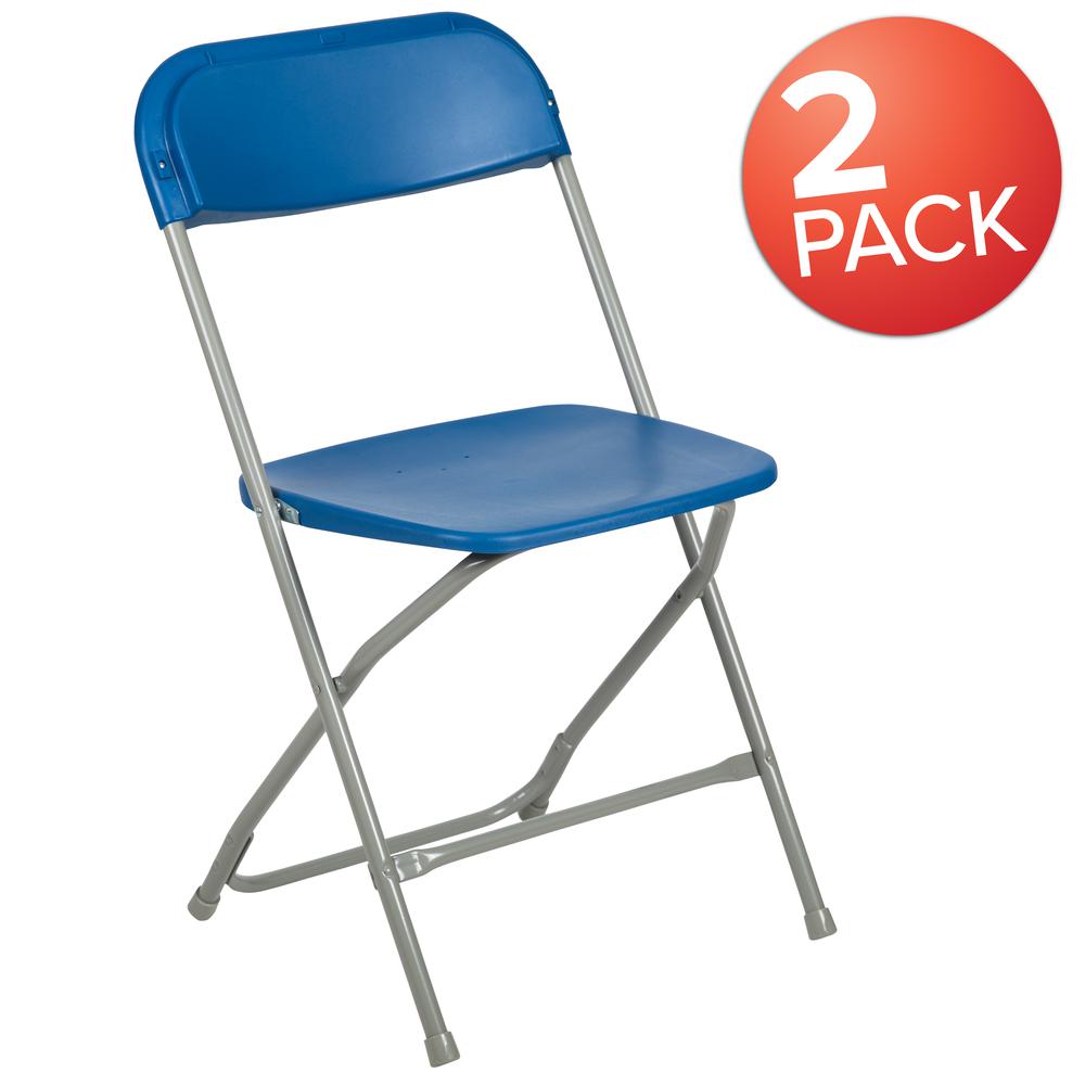 Folding Chair -  - Blue Plastic - 650LB Weight Capacity. Picture 13
