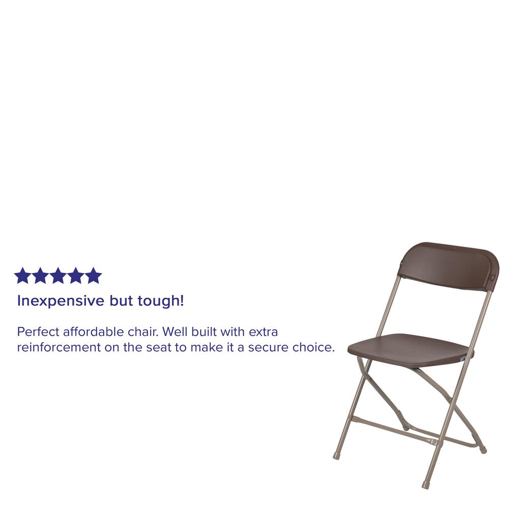 Folding Chair -  - Brown Plastic - 650LB Weight Capacity. Picture 14