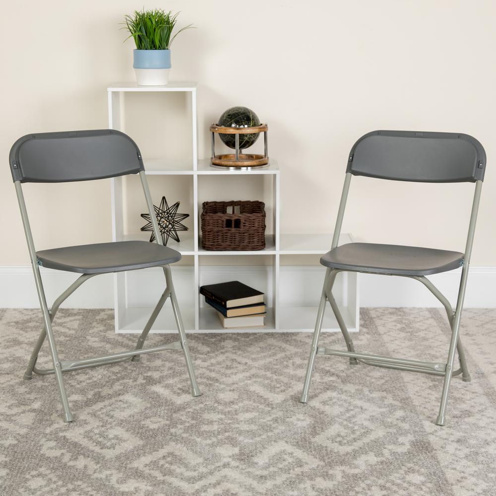 Folding Chair -  - Grey Plastic - 650LB Weight Capacity. Picture 12