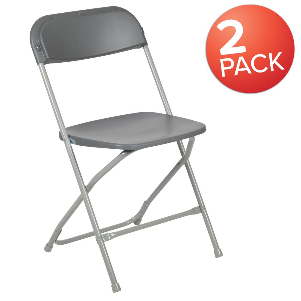 Folding Chair -  - Grey Plastic - 650LB Weight Capacity. Picture 13