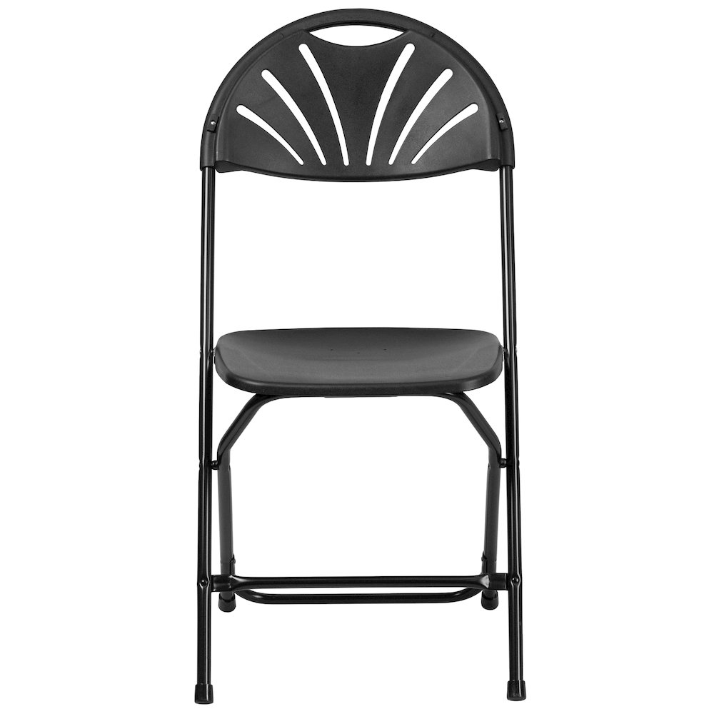 650 lb. Capacity Black Plastic Fan Back Folding Chair. Picture 7