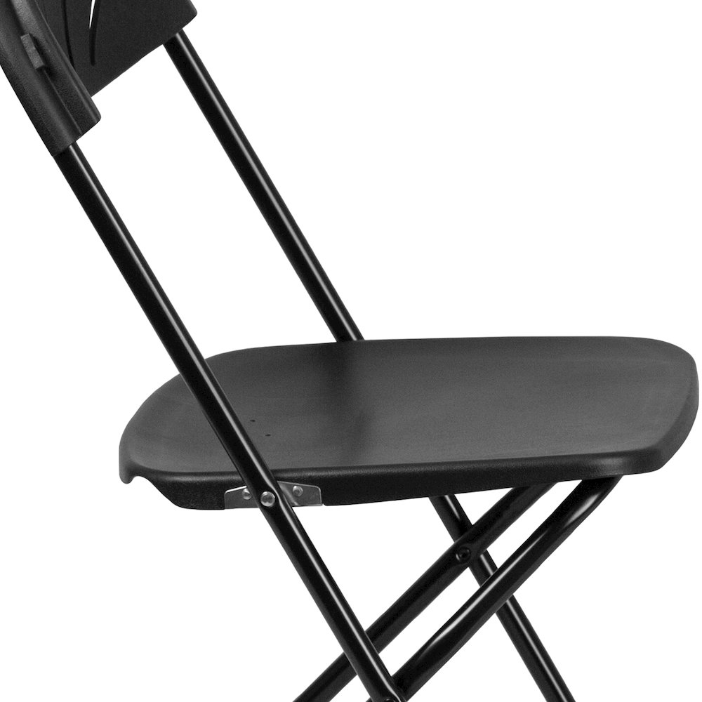 2 Pack HERCULES Series 650 lb. Capacity Black Plastic Fan Back Folding Chair. Picture 13