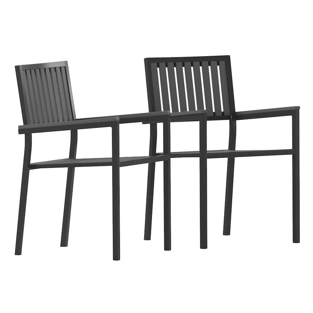 Set of 2 Indoor/Outdoor Stacking Club Chairs. Picture 3