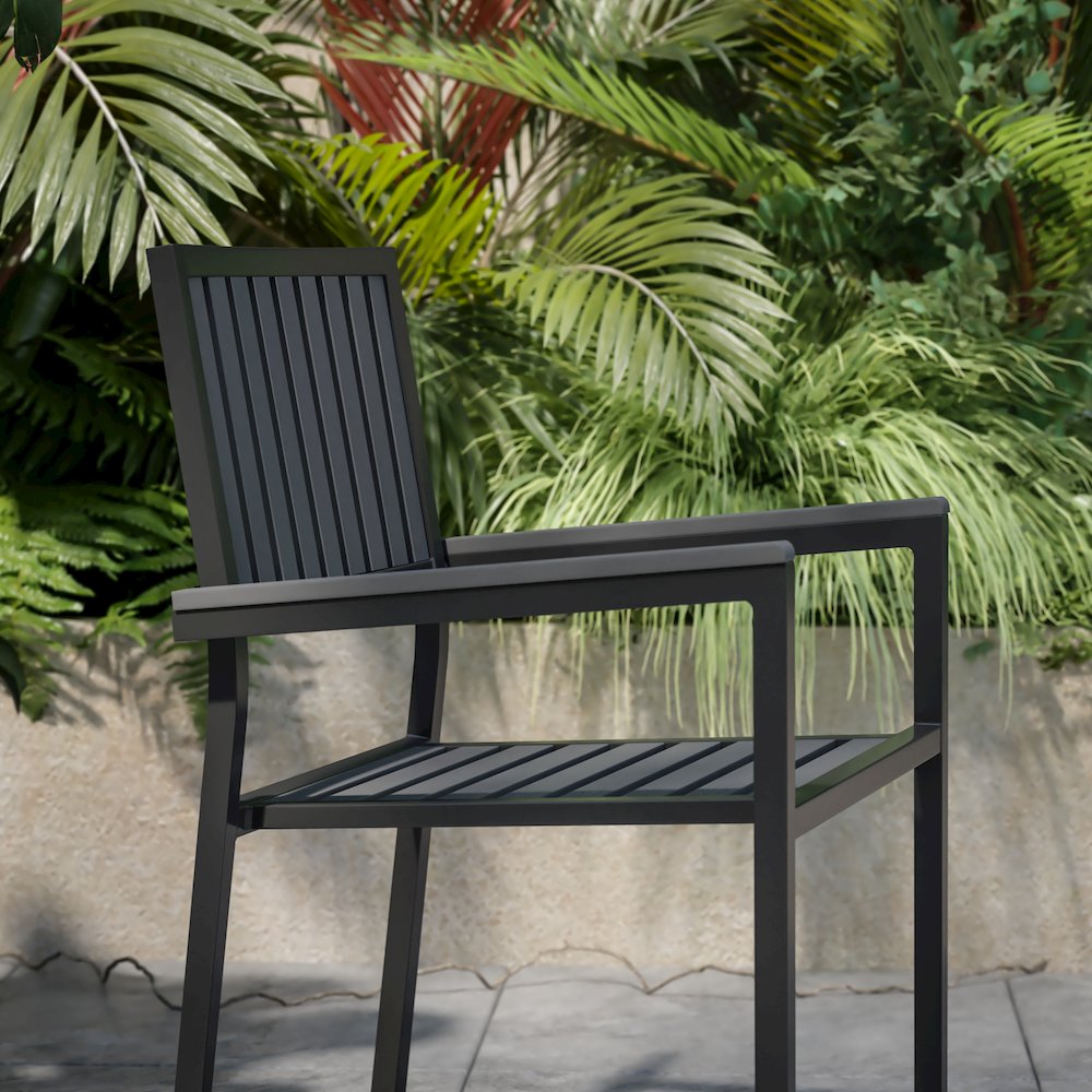Set of 2 Indoor/Outdoor Stacking Club Chairs. Picture 7