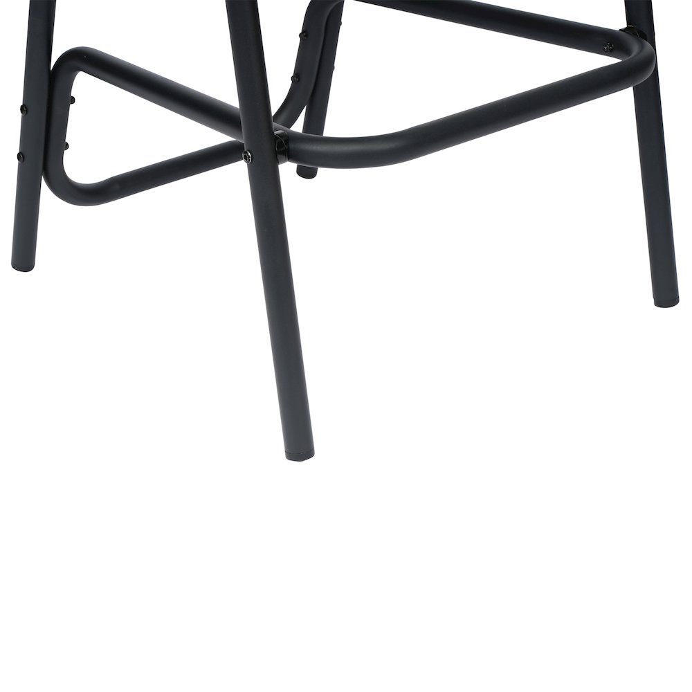 Set of 2 Rattan Restaurant Barstool with Black Aluminum Frame, Medium Brown. Picture 11