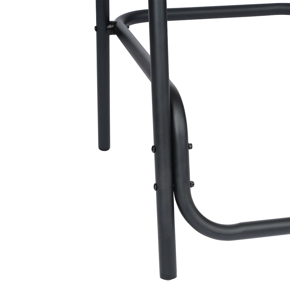 Set of 2 Rattan Restaurant Barstool with Black Aluminum Frame, Medium Brown. Picture 15