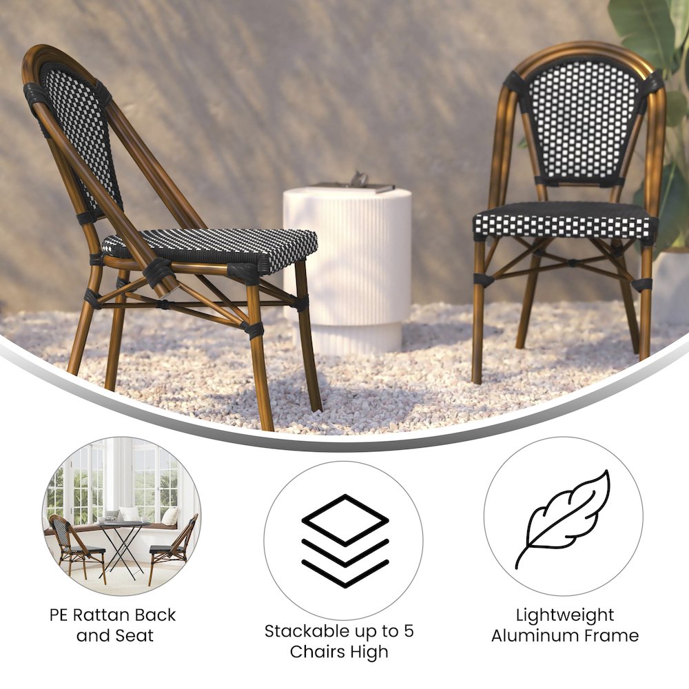 Classic Commercial Grade Indoor/Outdoor French Bistro Chair, Set of 2. Picture 5