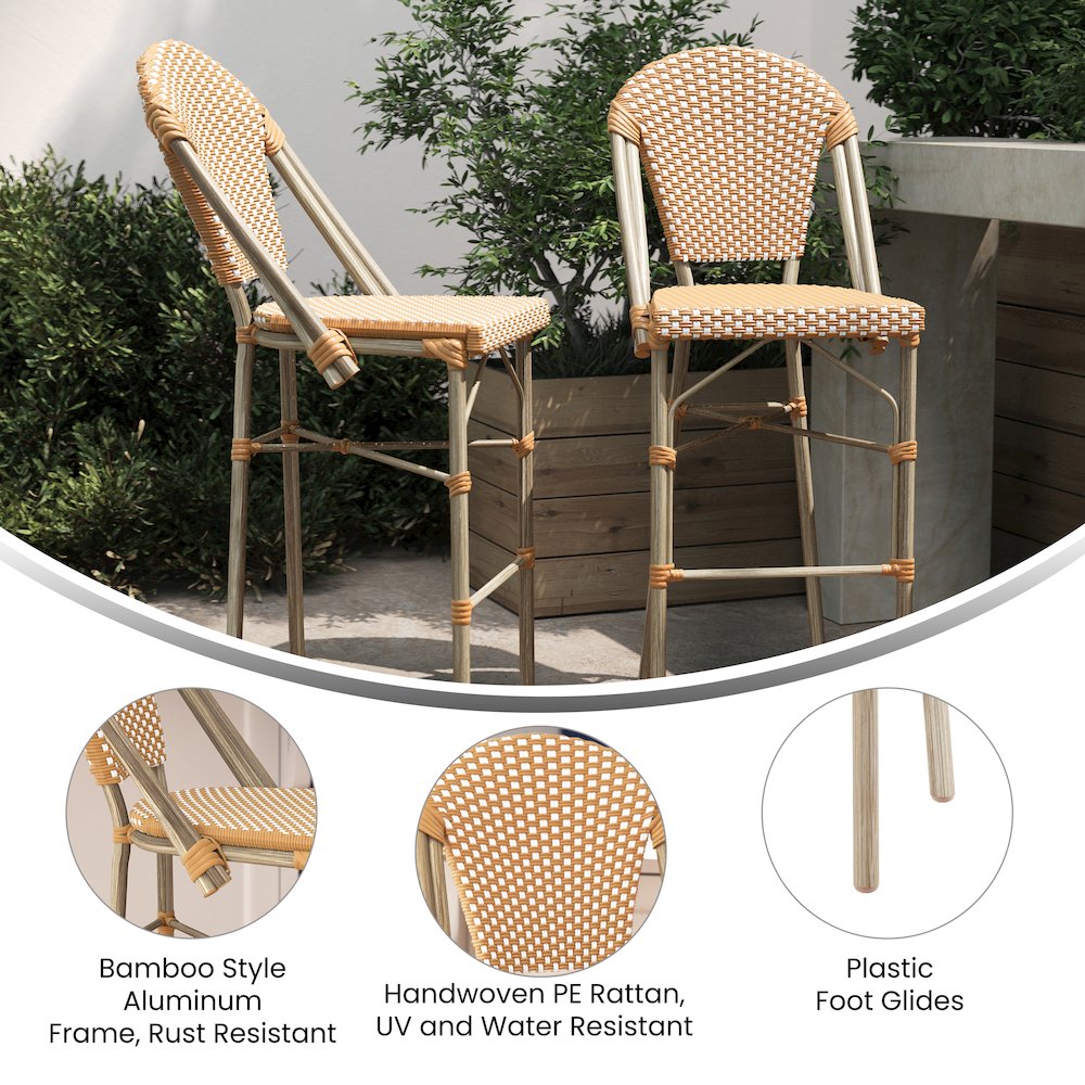 2PK Natural/White, Paris Stool. Picture 5