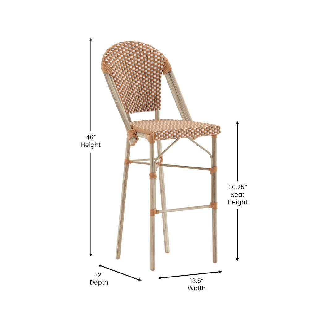 2PK Natural/White, Paris Stool. Picture 6