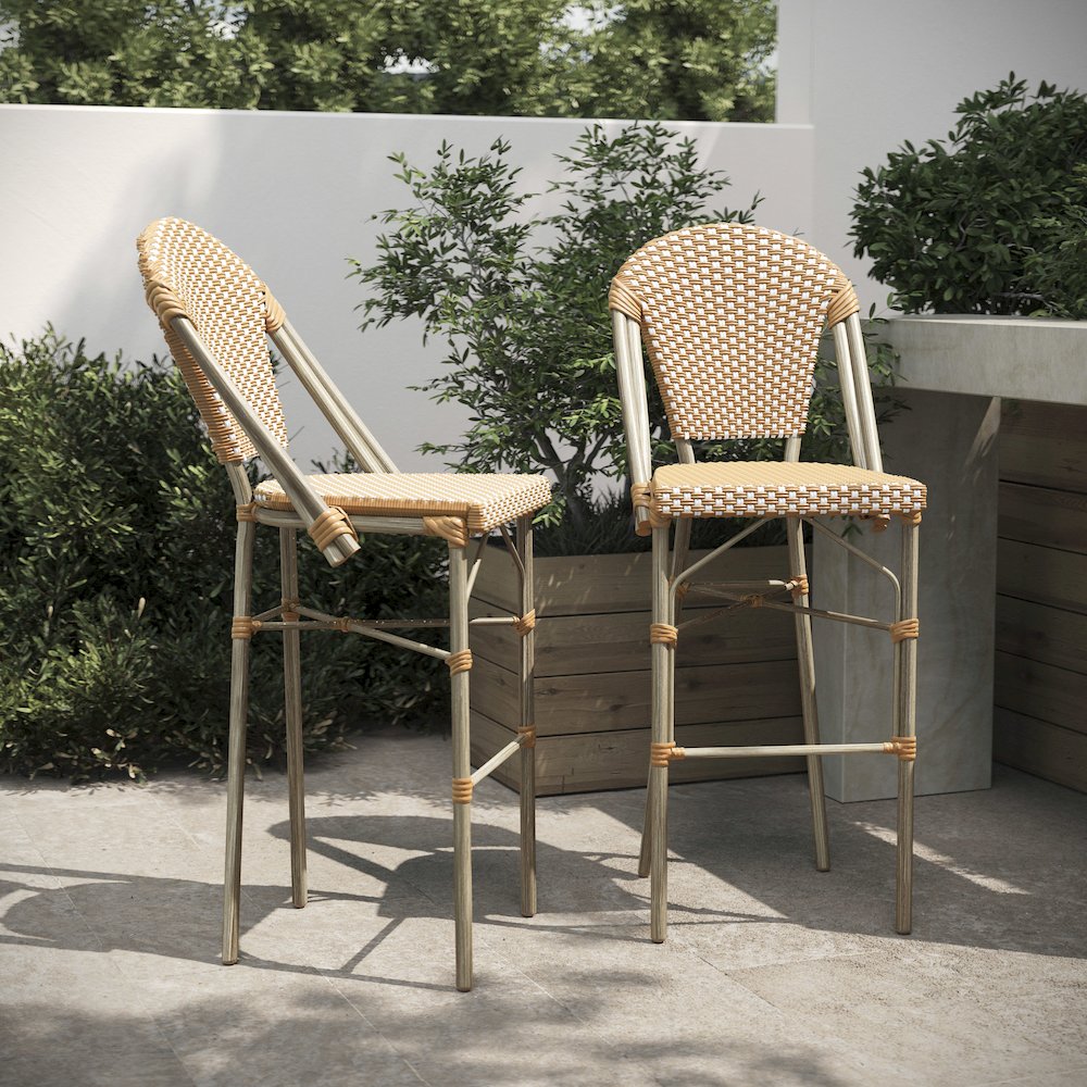 2PK Natural/White, Paris Stool. Picture 2