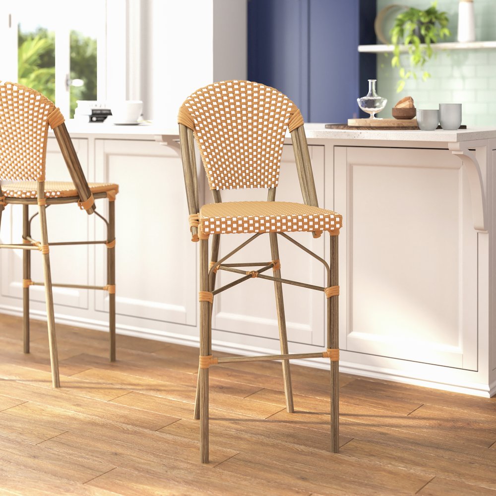 2PK Natural/White, Paris Stool. Picture 7