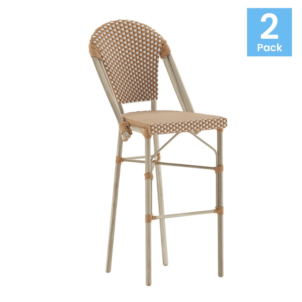 2PK Natural/White, Paris Stool. Picture 1
