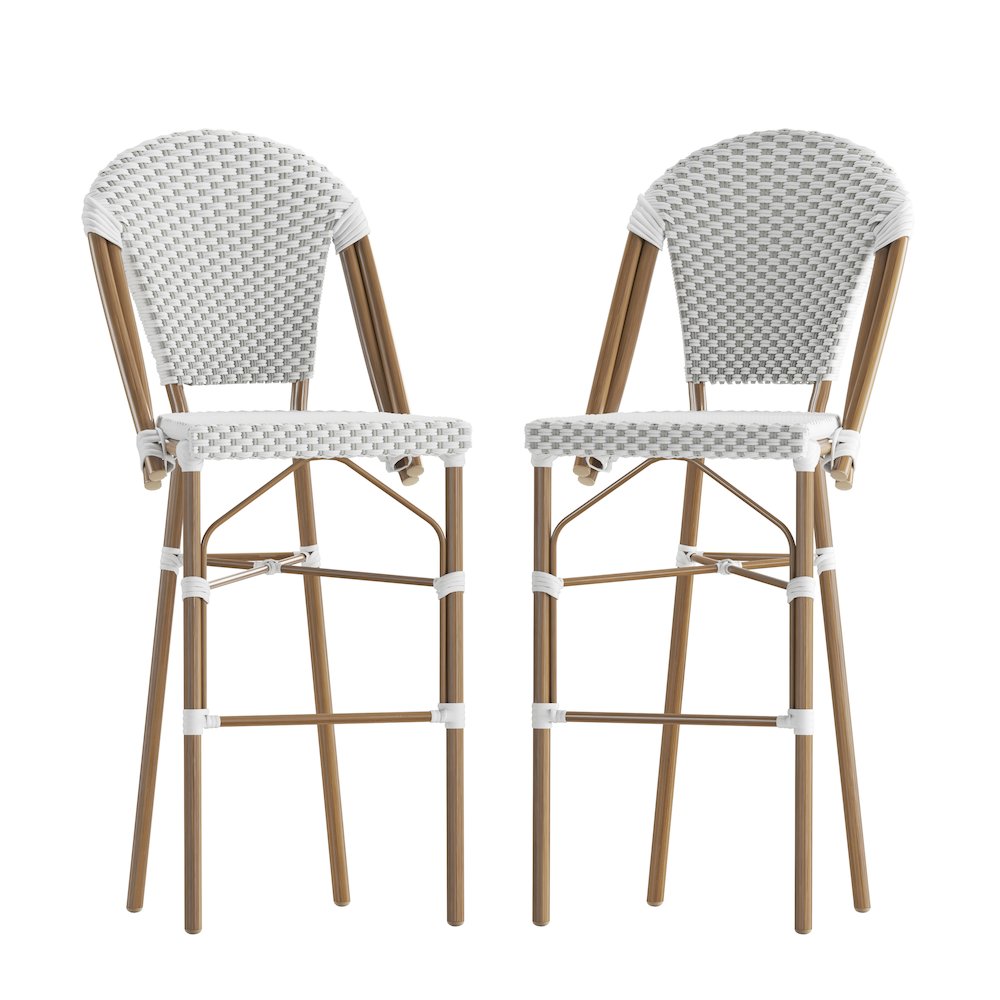 2PK White/Gray, Paris Stool. Picture 3