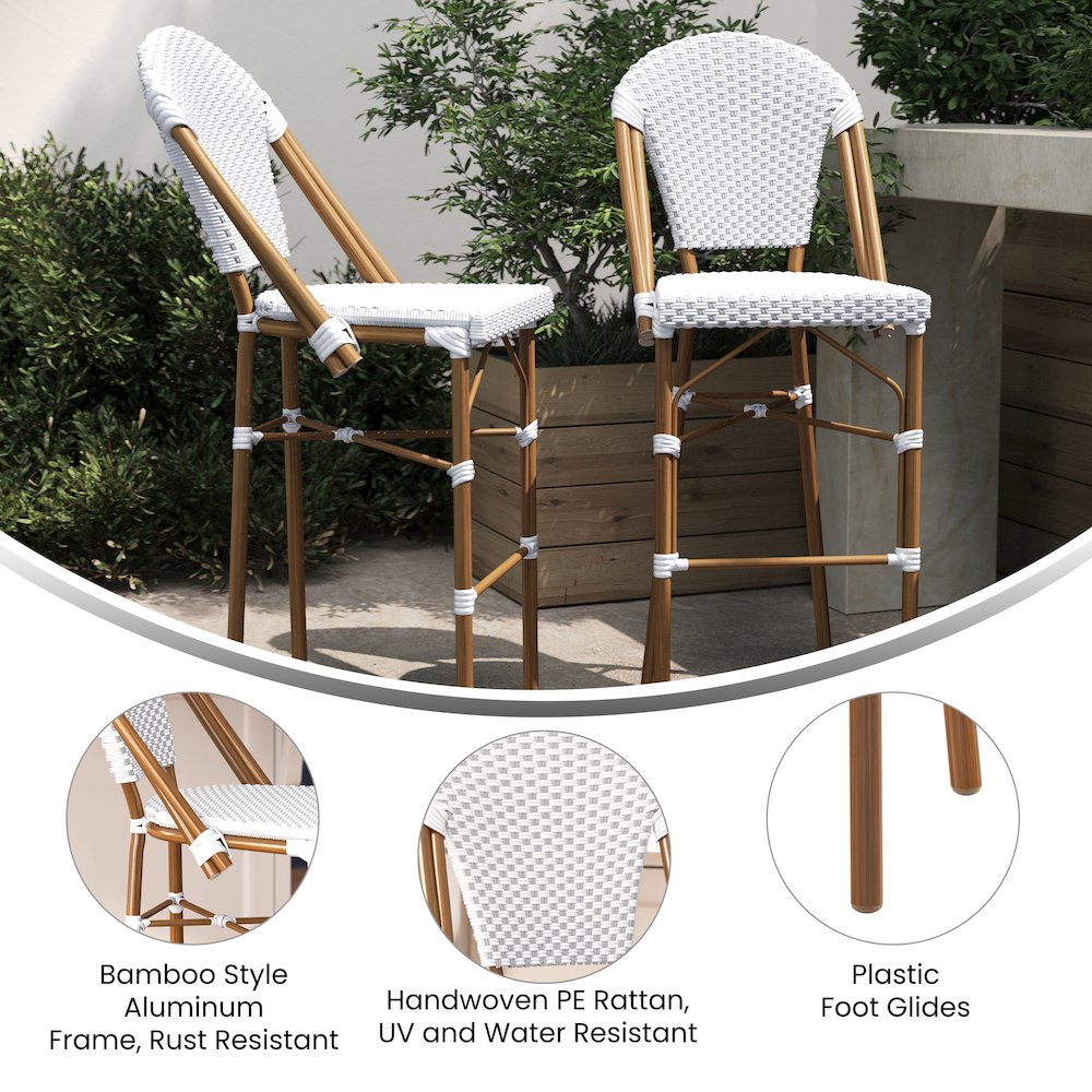 2PK White/Gray, Paris Stool. Picture 5