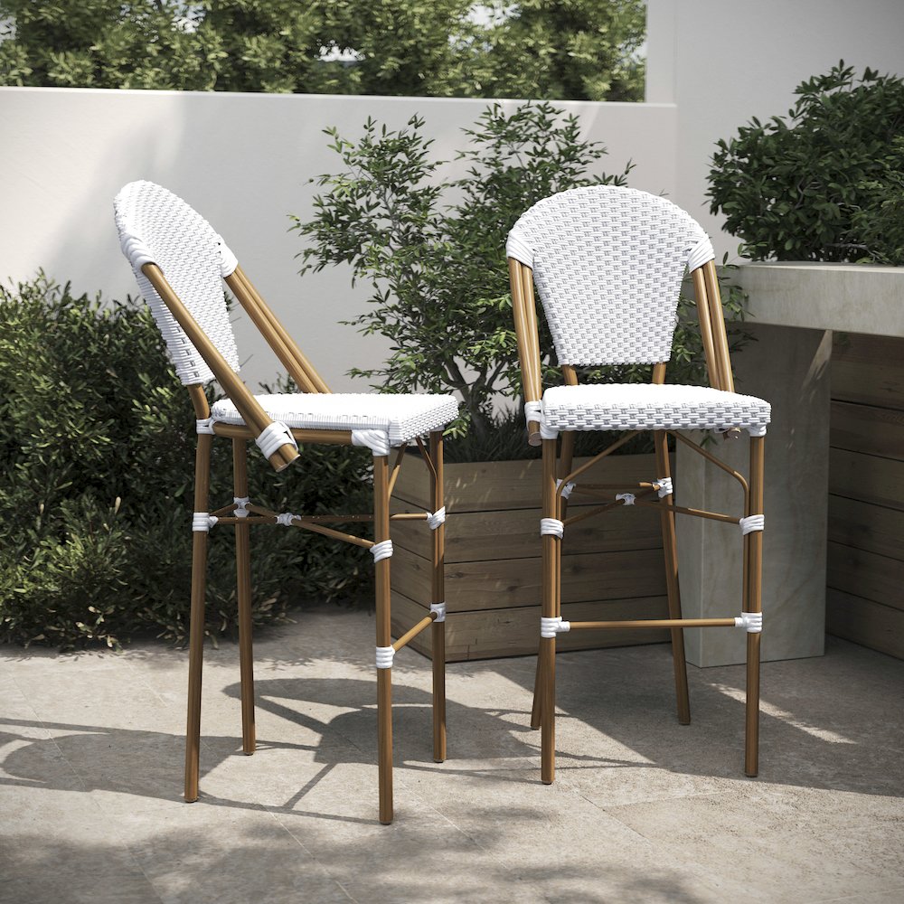 2PK White/Gray, Paris Stool. Picture 2