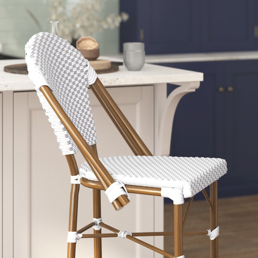 2PK White/Gray, Paris Stool. Picture 8