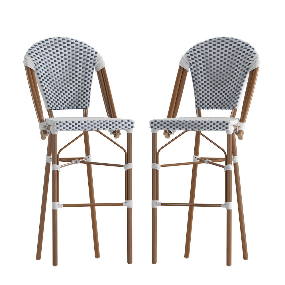 2PK White/Navy - Paris Stool. Picture 3