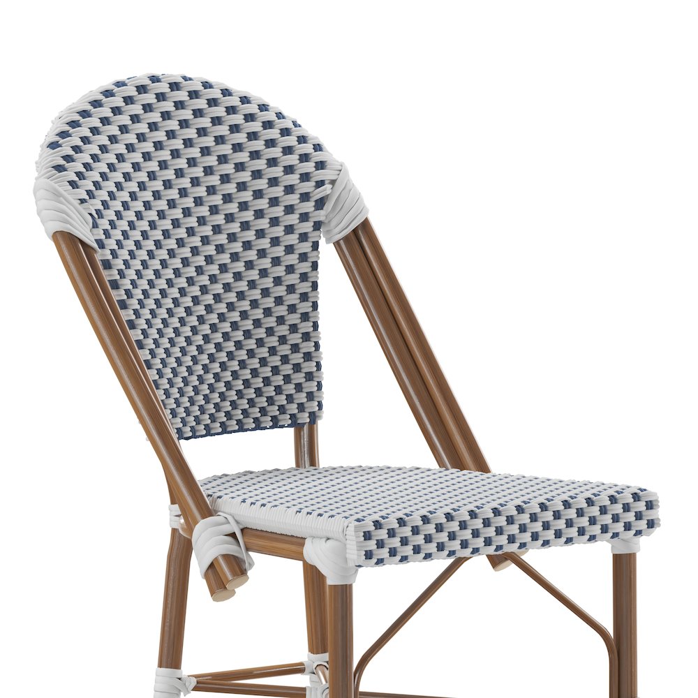 2PK White/Navy - Paris Stool. Picture 10