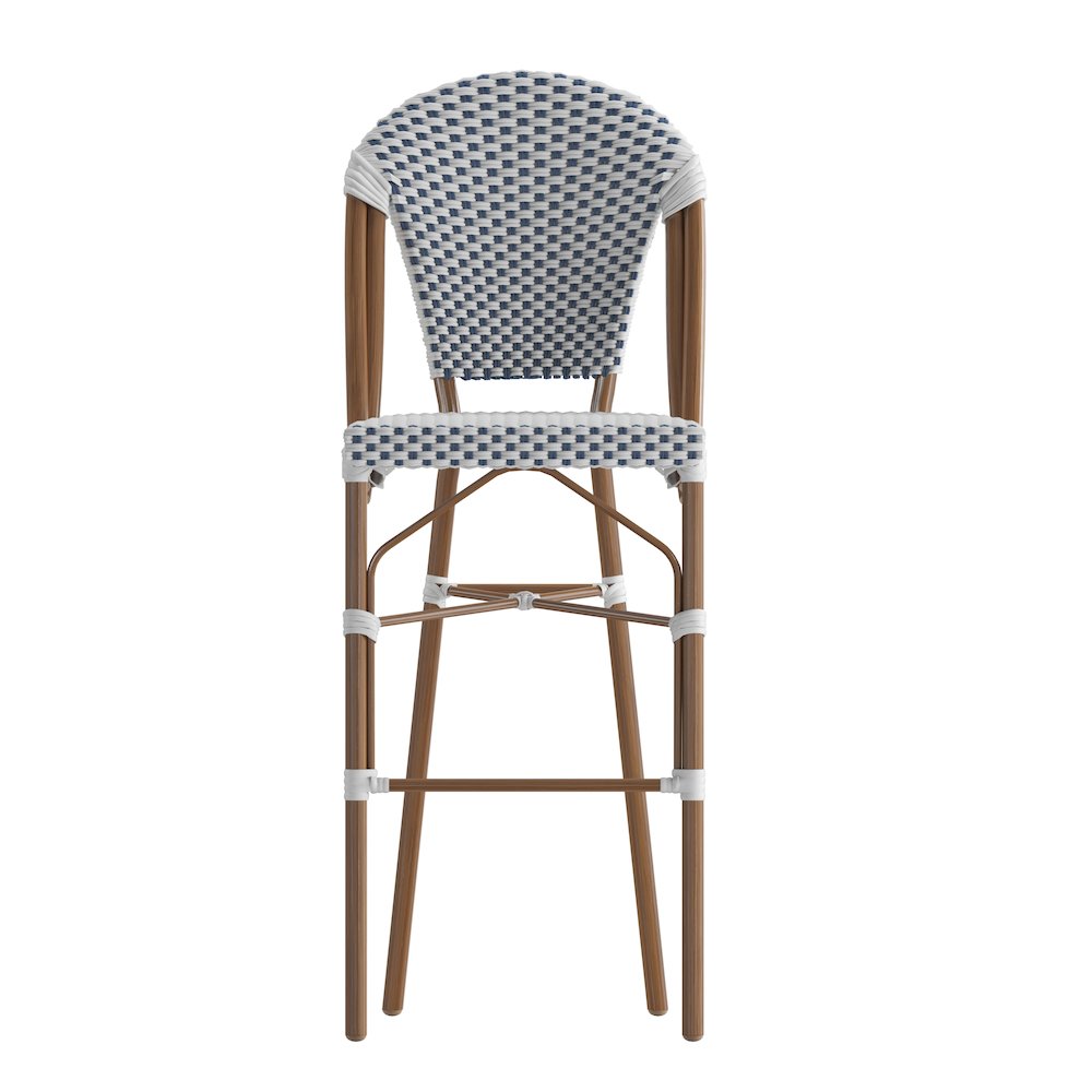 2PK White/Navy - Paris Stool. Picture 12