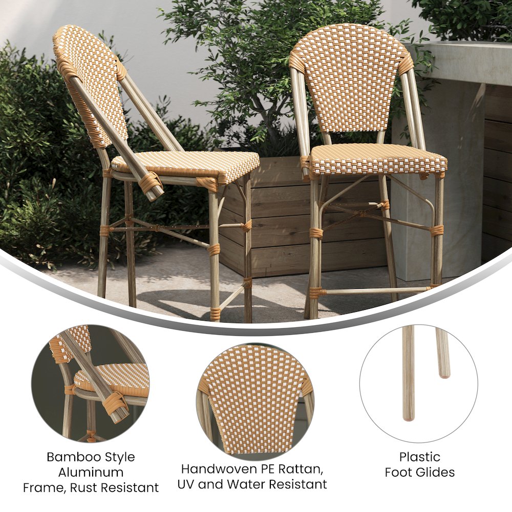 2PK Natural/White Paris Stool. Picture 5
