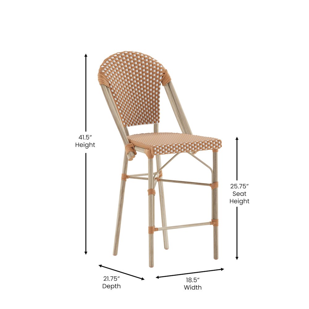 2PK Natural/White Paris Stool. Picture 6