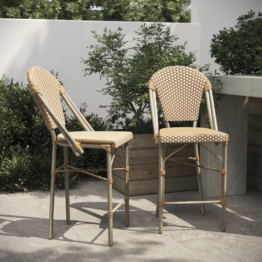 2PK Natural/White Paris Stool. Picture 2