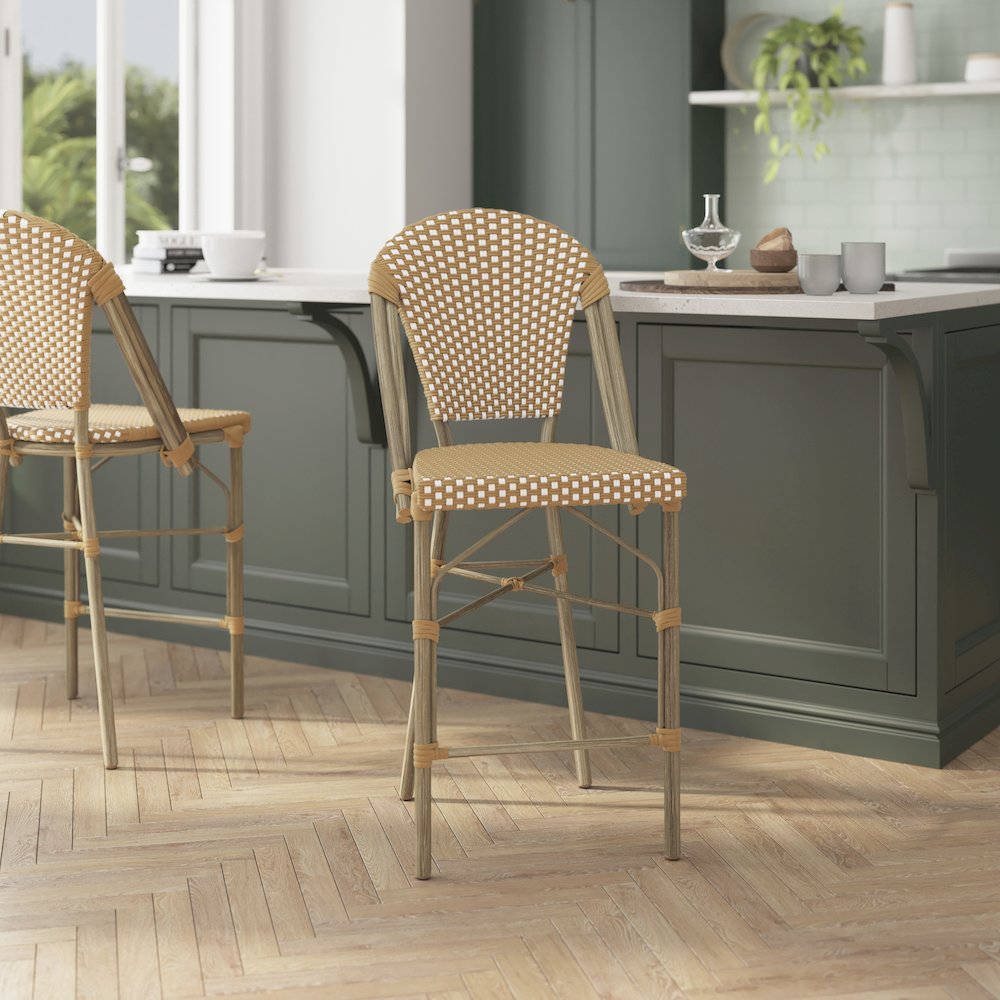 2PK Natural/White Paris Stool. Picture 7