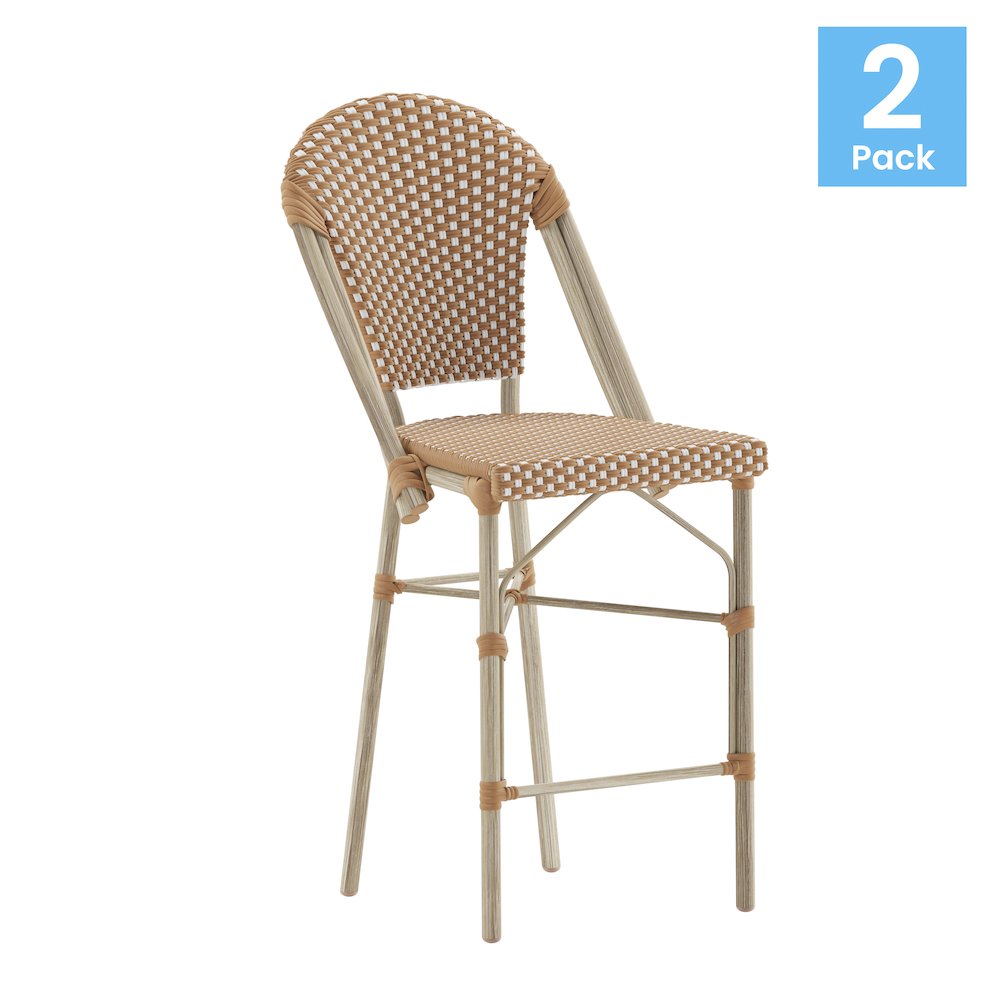 2PK Natural/White Paris Stool. Picture 1