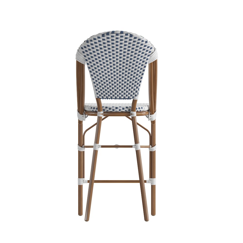 2PK White/Navy Paris Stool. Picture 9