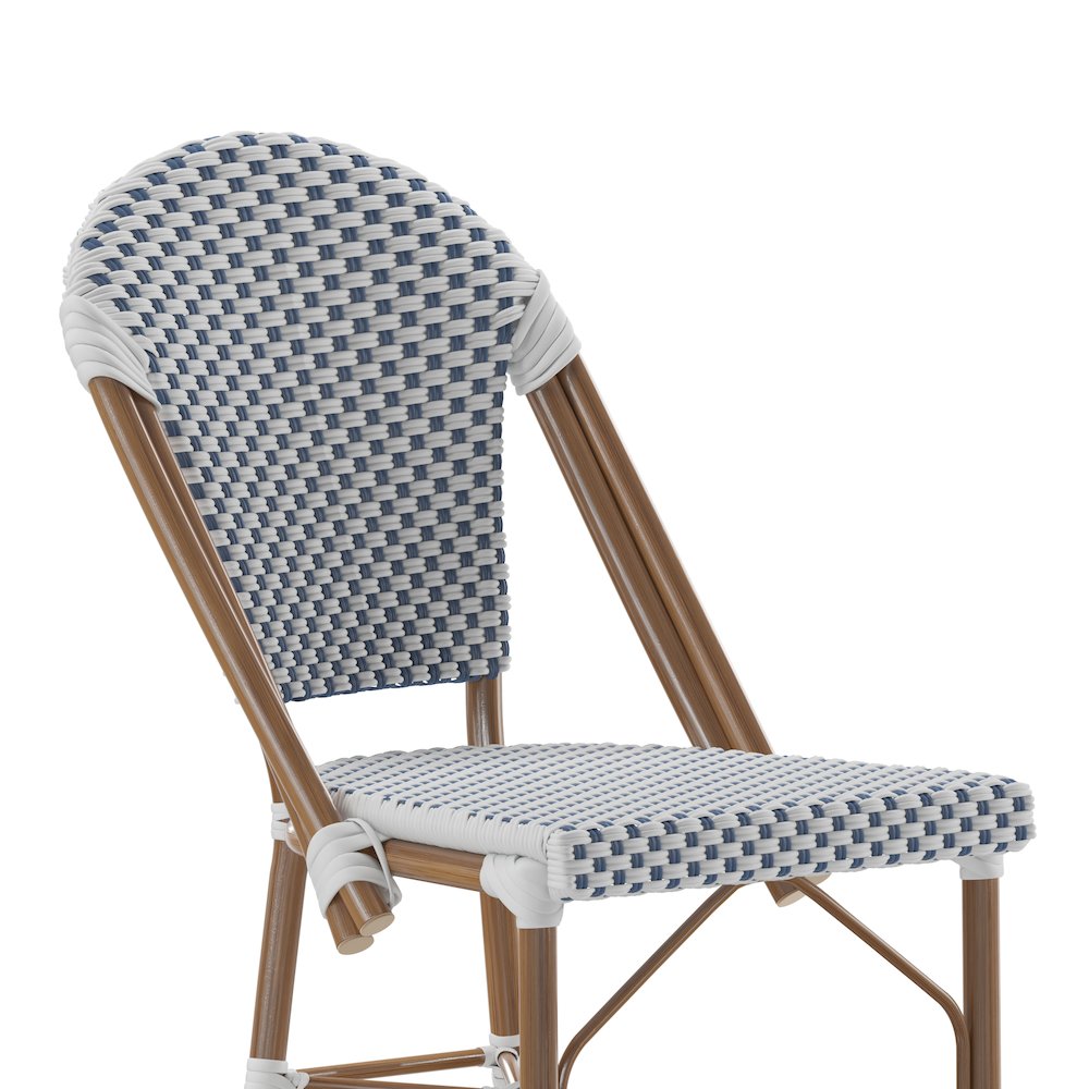 2PK White/Navy Paris Stool. Picture 10