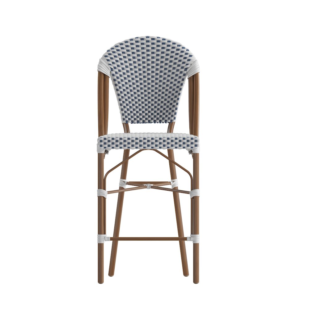 2PK White/Navy Paris Stool. Picture 12