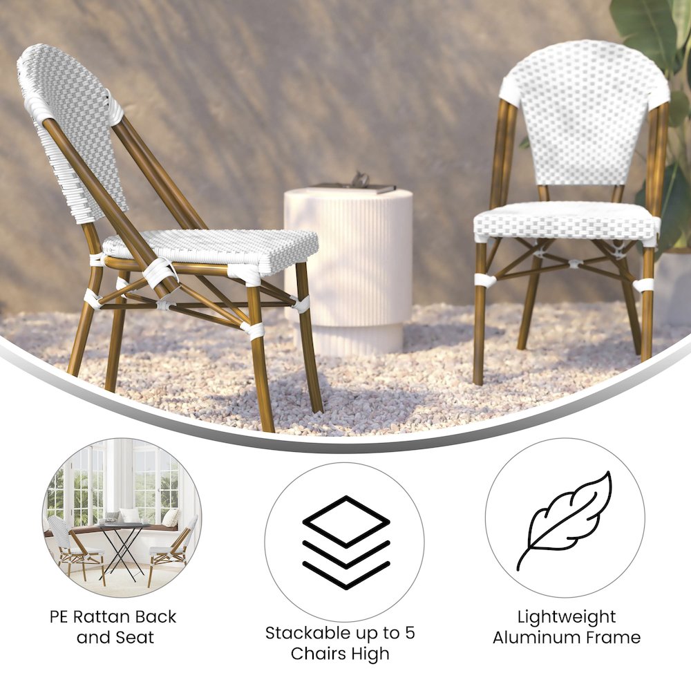 Classic Commercial Grade Indoor/Outdoor French Bistro Chair, Set of 2. Picture 5