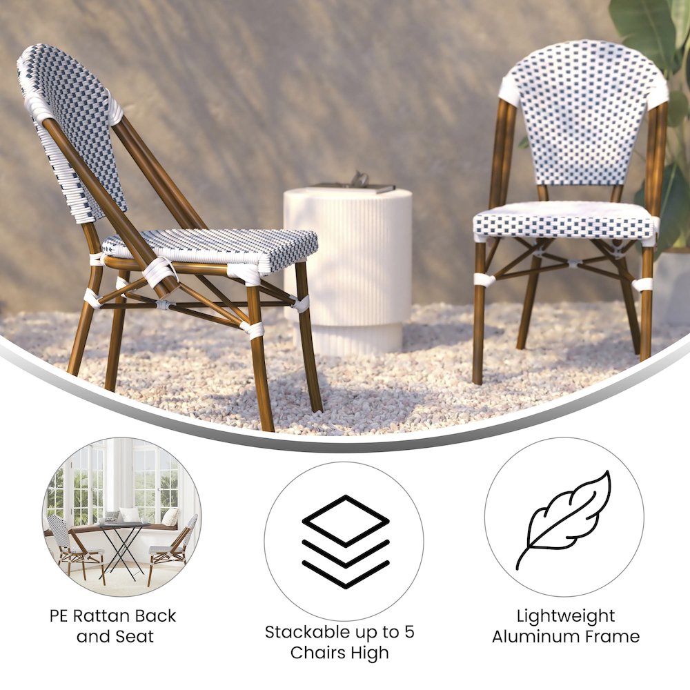 Classic Commercial Grade Indoor/Outdoor French Bistro Chair, Set of 2. Picture 5