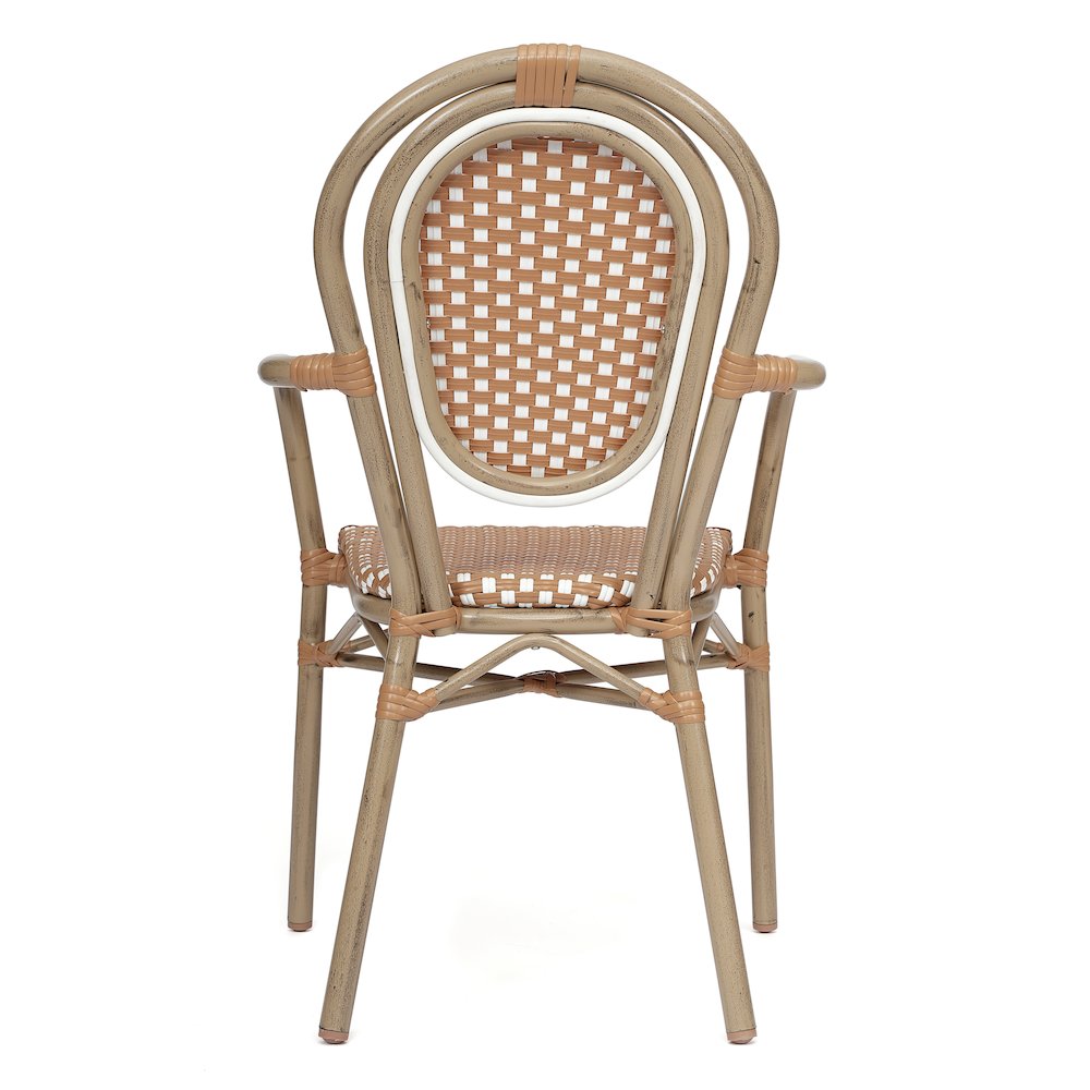 Set of 2 Classic Bistro Chairs, Natural & White/Light Natural Frame. Picture 8