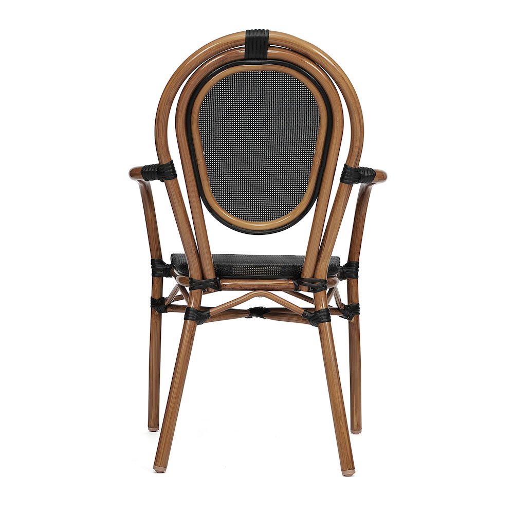 Set of 2 Classic Commercial Grade Bistro Chairs, Black/Natural Frame. Picture 8