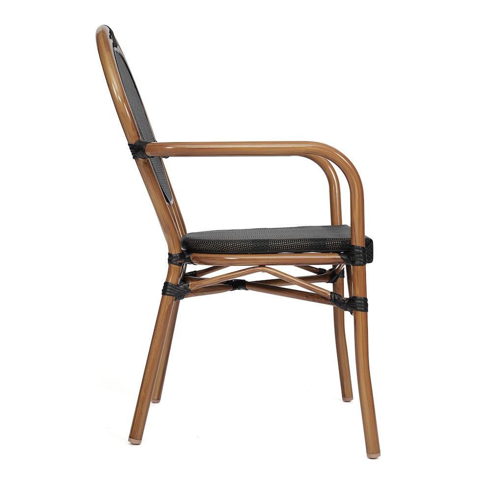 Set of 2 Classic Commercial Grade Bistro Chairs, Black/Natural Frame. Picture 10