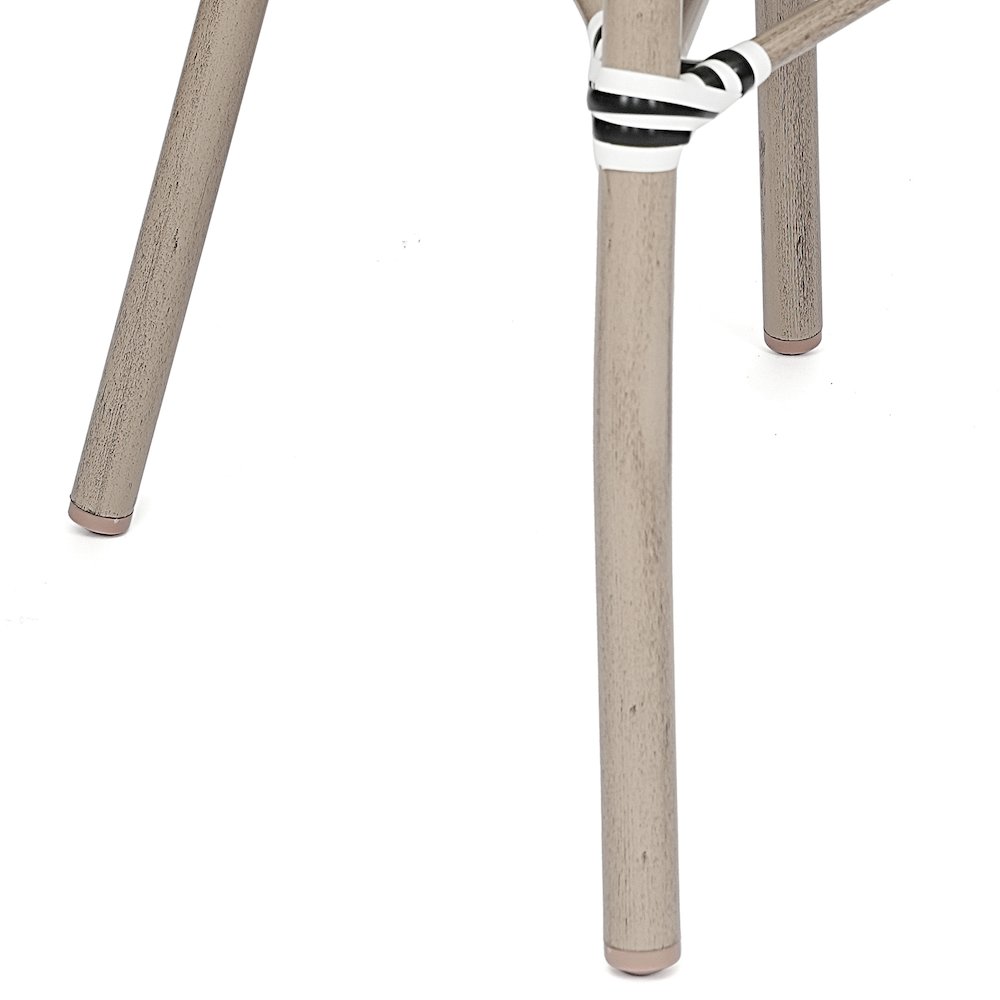 Set of 2 Classic Bistro Chairs, Black & White/Light Natural Frame. Picture 12
