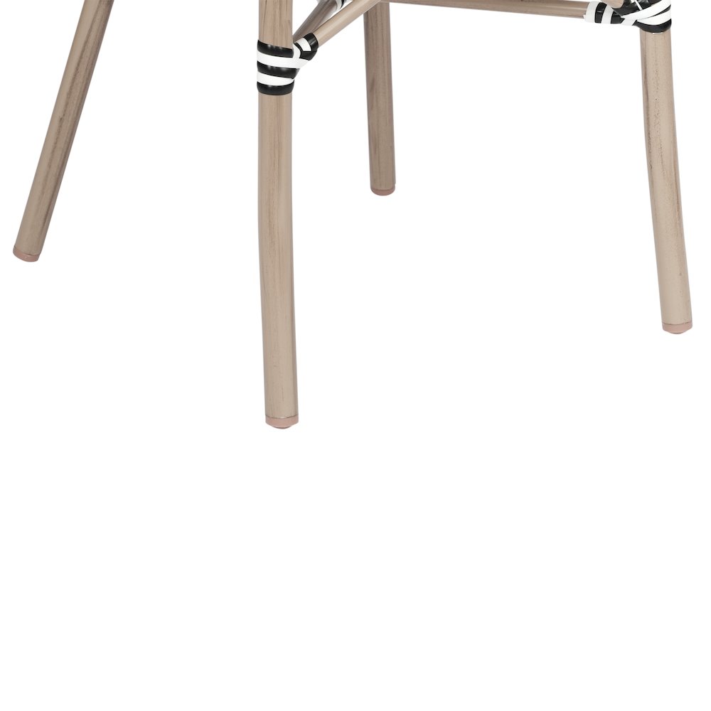 Set of 2 Classic Bistro Chairs, Black & White/Light Natural Frame. Picture 12