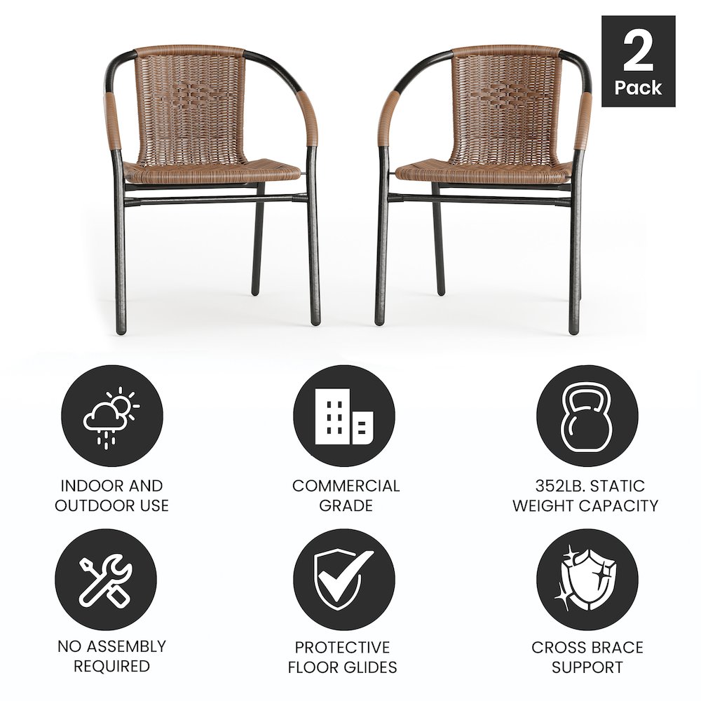 Set of 2 Contemporary Patio Chairs for Indoor and Outdoor Use. Picture 4