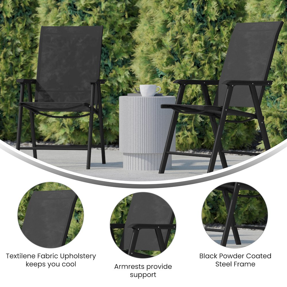 Set of 2 Modern Patio Folding Chairs. Picture 5