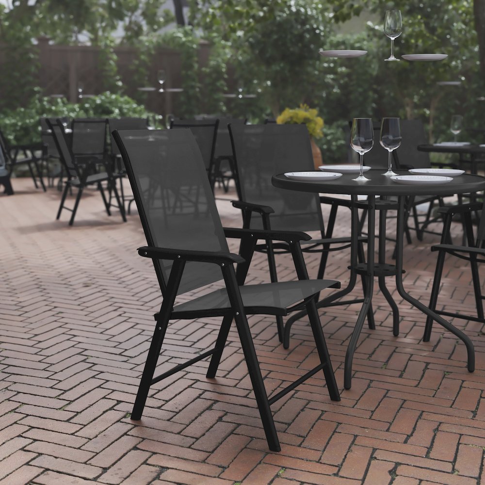 Set of 2 Modern Patio Folding Chairs. Picture 2