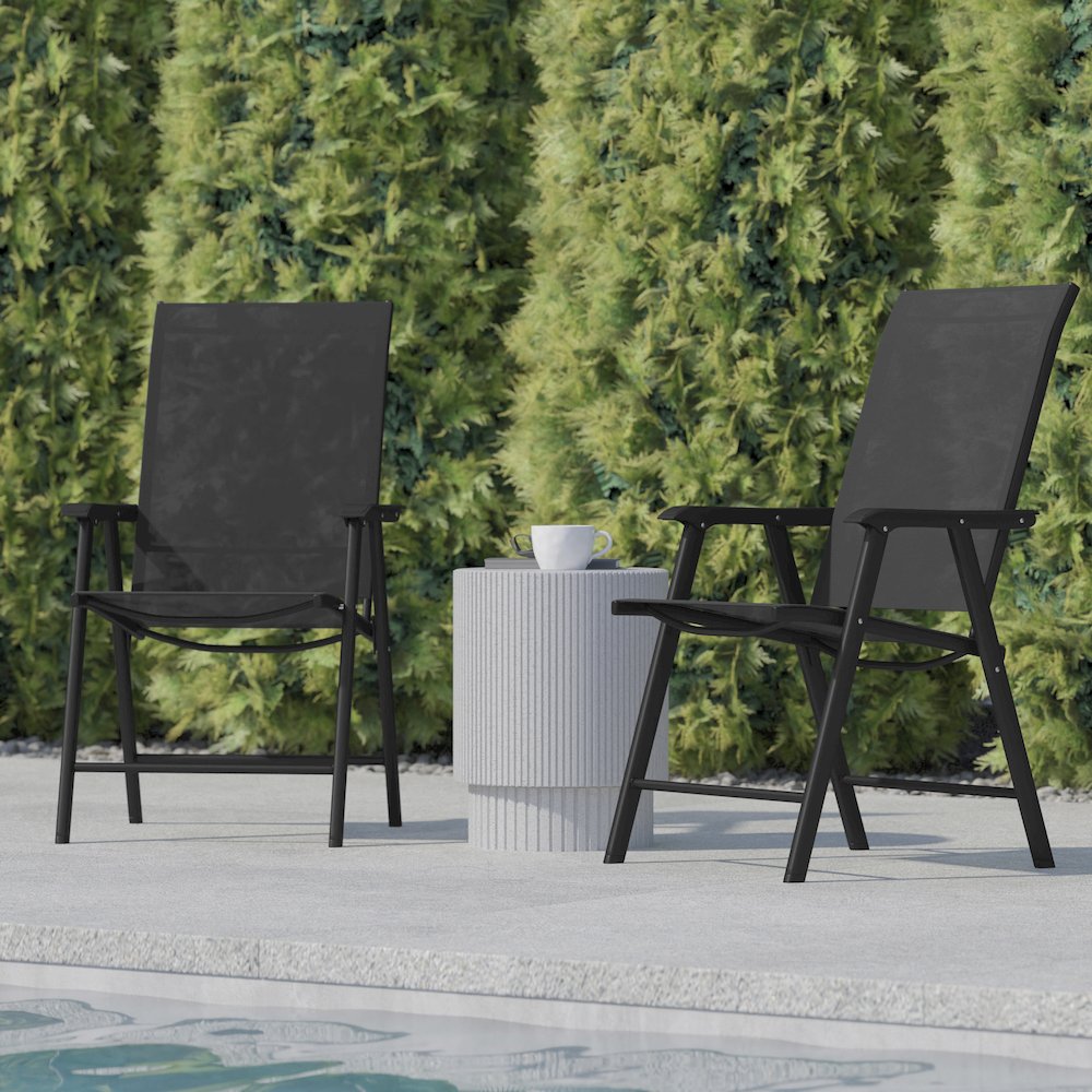 Set of 2 Modern Patio Folding Chairs. Picture 7