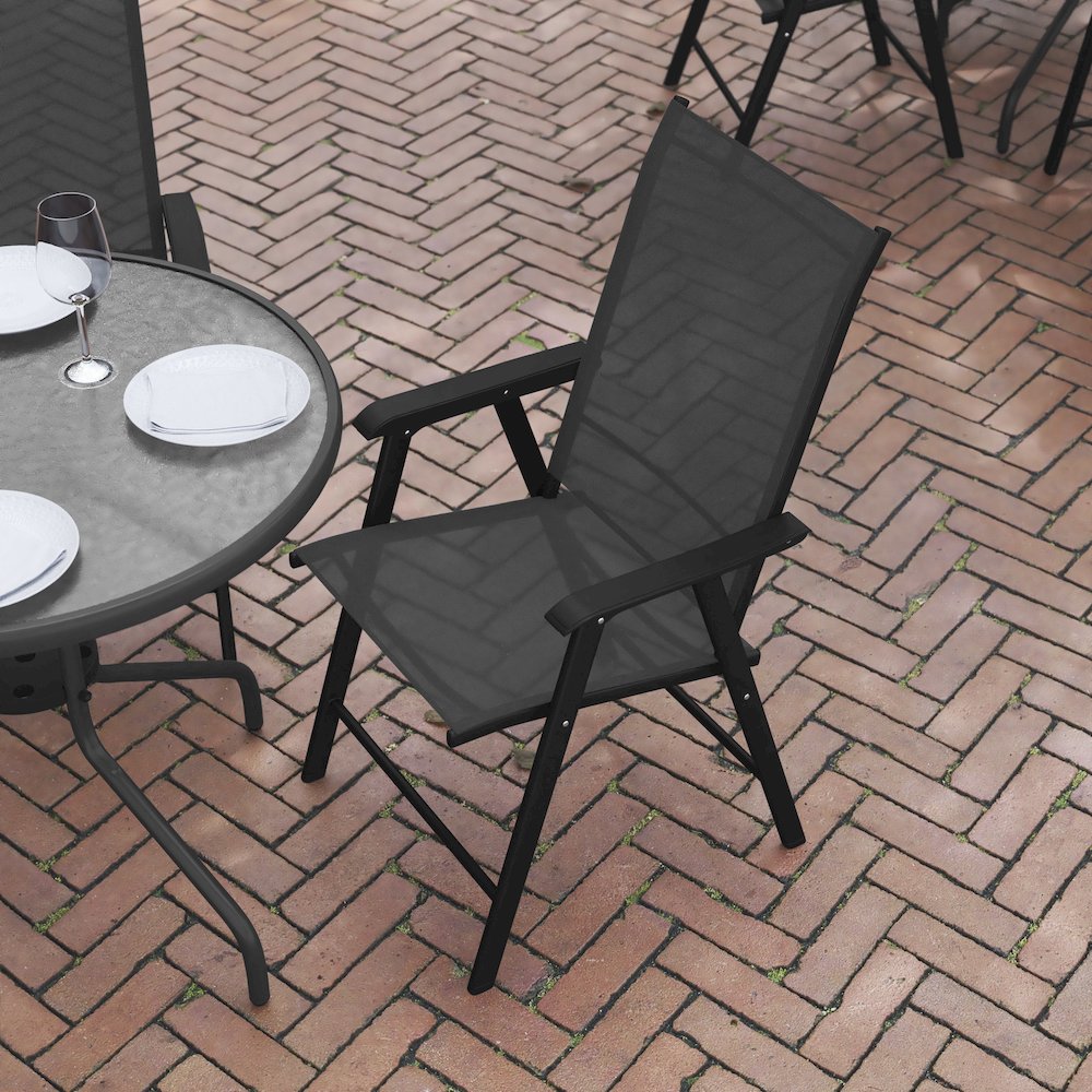 Set of 2 Modern Patio Folding Chairs. Picture 8