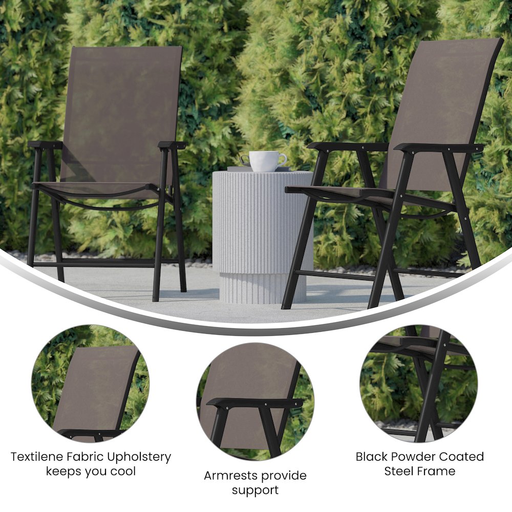 Set of 2 Modern Patio Folding Chairs. Picture 5