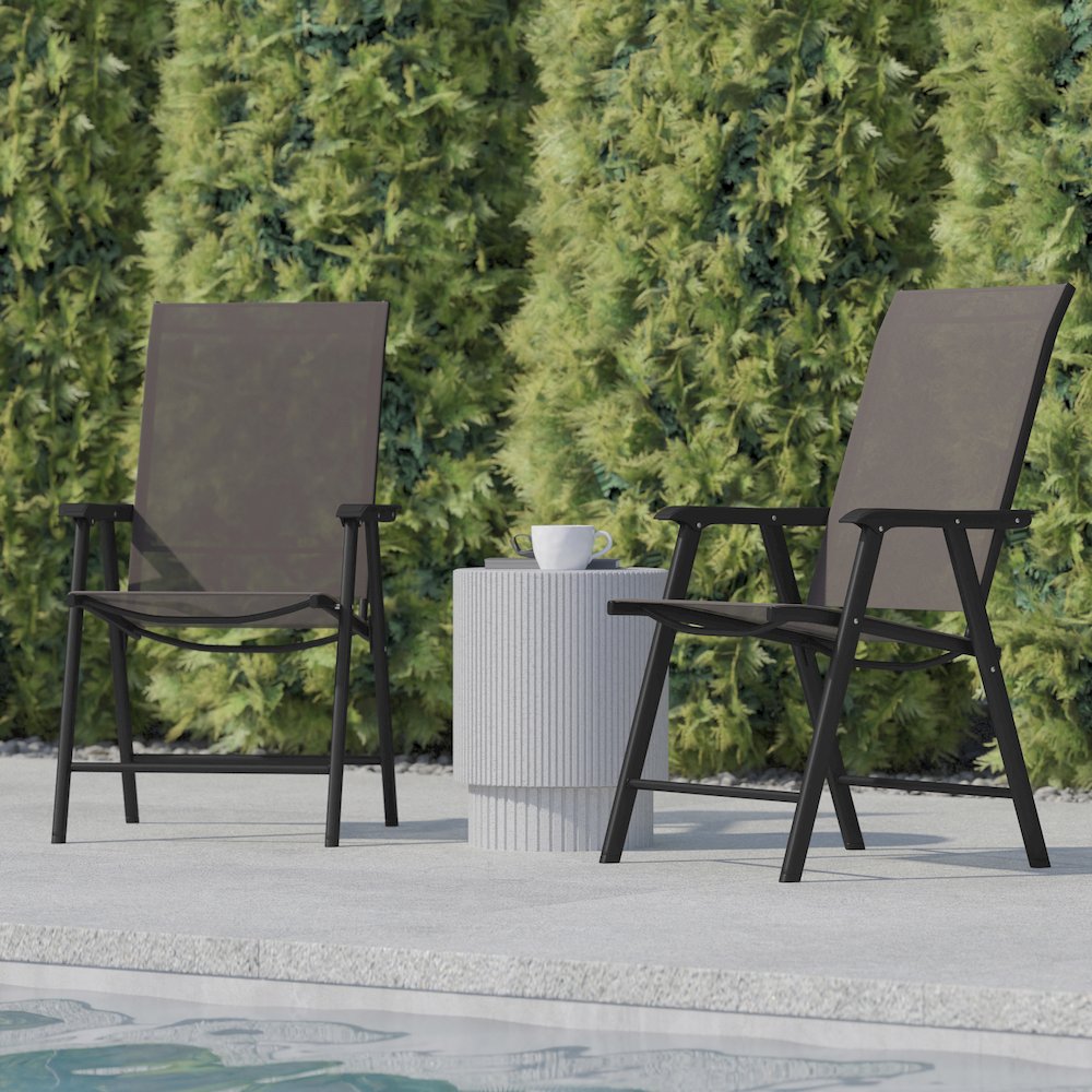 Set of 2 Modern Patio Folding Chairs. Picture 7