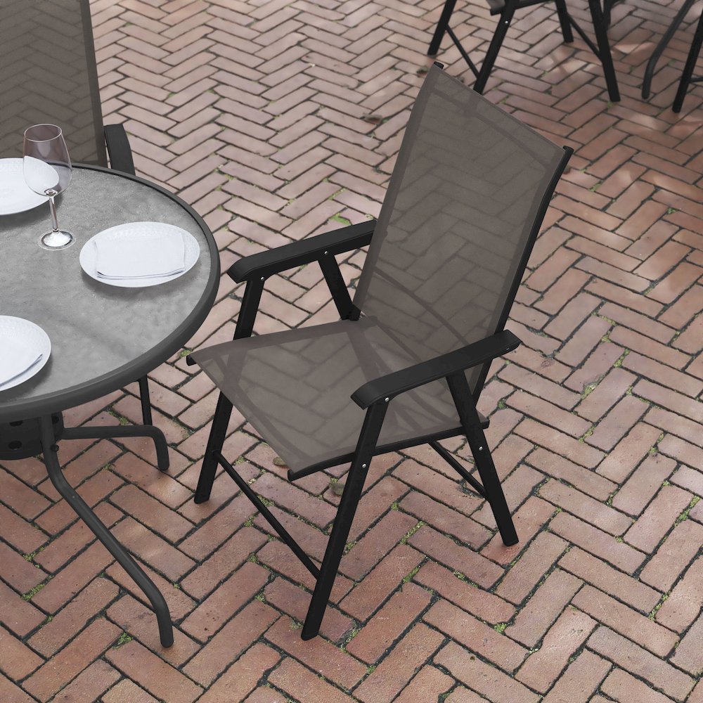 Set of 2 Modern Patio Folding Chairs. Picture 8