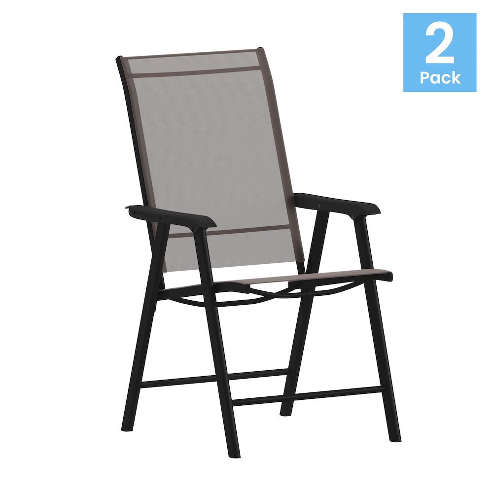 Set of 2 Modern Patio Folding Chairs. Picture 1